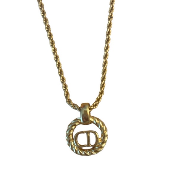 Dior Vintage Gold Chain Necklace with CD Pendant - Picture 2 of 3